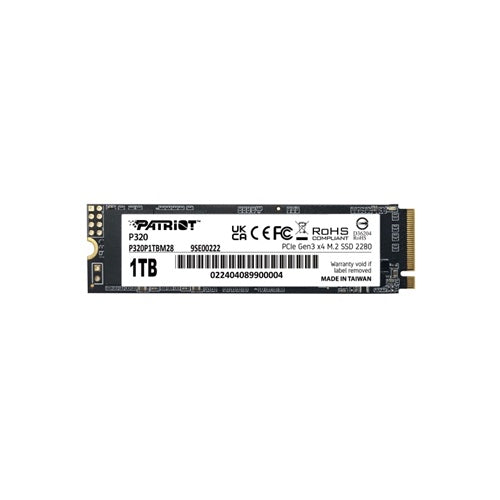 Vgradni SSD Patriot P320 1 TB PCIe 3.0 x4, NVMe 1.3, M.2 2280, branje 3.000 Mb/s, pisanje 2.200 Mb/s