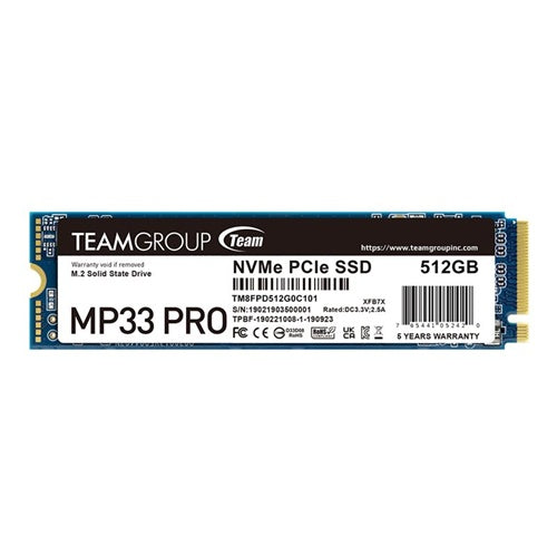 Vgradni SSD Team Group MP33 PRO 512 GB (PCIe 3.0 x4, NVMe 1.3, M.2 2280)