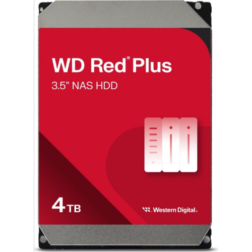 Vgradni HDD disk Western Digital Red Plus 4 TB, 3,5", SATA 6 Gb/s, 128 MB predpomnilnika, 24/7 NAS