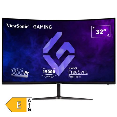 Ukrivljen monitor ViewSonic VX3218-PC-MHD, 81,28 cm (32"), VA, FHD (1920 x 1080), 165 Hz, 1 ms, 300 cd/m2, HDMI, DisplayPort, črn