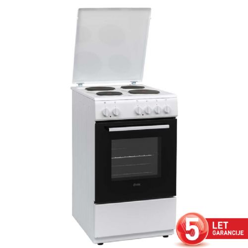 Električni štedilnik VOX EHT5020 WG, 4 x elektrika, ventilacijska pečica (50 l), 50 x 85 x 60 cm