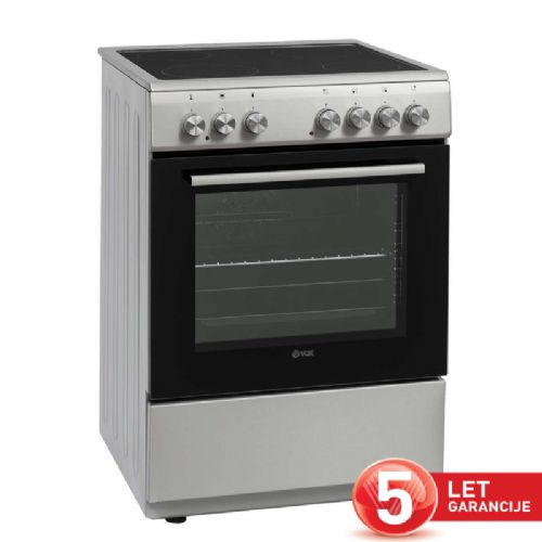 Steklokeramični štedilnik VOX CHT 6205IX, 4 x steklokeramika, ventilacijska pečica (69 l), 60 x 85 x 60 cm