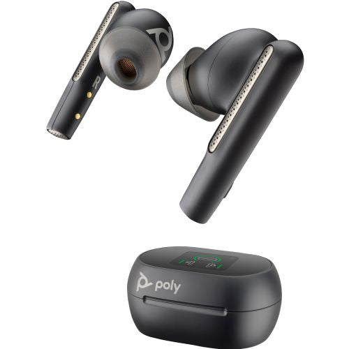 Voyager Free 60+ Wlan UC-M slušalke, karbonsko črne barve, USB-C