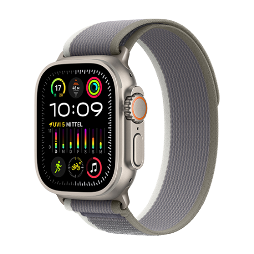 Pametna ura Apple Watch Ultra 2 LTE 49mm Titanium s Trail Loop S/M - zeleno/siva