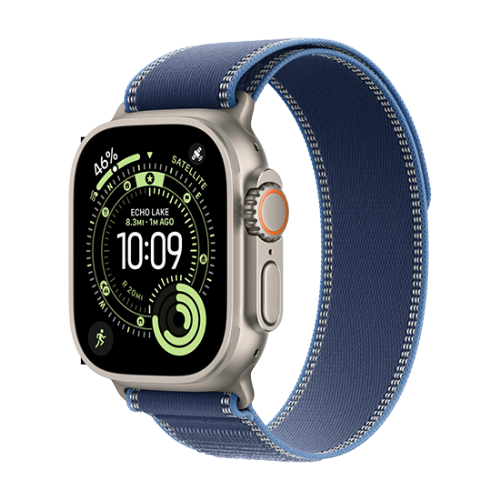 Pametna ura Apple Watch Ultra 3 (2025) 5G 49mm Natural Titanium Case with Trail Loop M/L - Blue/Bright Blue