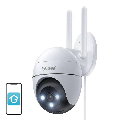 WiFi 3MP brezžična vrtljiva zunanja kamera ieGeek ZS-GQ2 bela