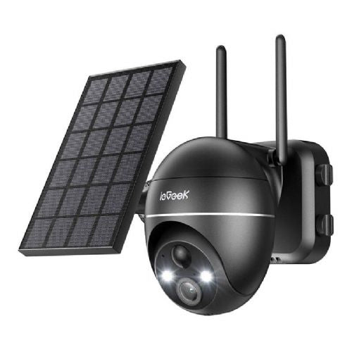 Brezžična 5MP WiFi zunanja kamera ieGeek ZS-GX4S črna s solarno ploščo