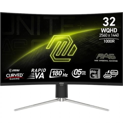 Monitor MSI MAG 325CQRF QD E2 80,0 cm (31,5") / WQHD / 180 Hz / 0,5 ms (GtG) / zakrivljen / crni