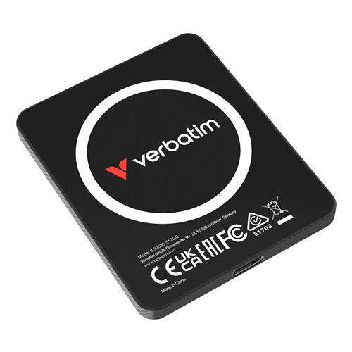 Zunanji SSD disk Verbatim SnapBack Ultra Slim 512 GB, USB-C 3.2 Gen 2x2, do 2050 MB/s, podpora Apple ProRes 4K, črn