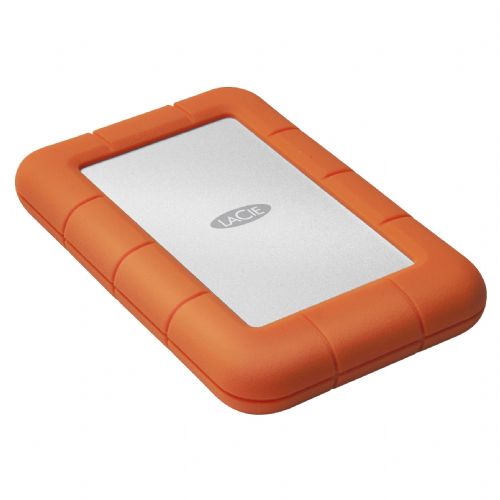 Zunanji trdi disk LaCie Rugged Mini 5 TB (srebrn/oranžen, Micro-USB-B 3.2 Gen 1 (5 Gbit/s))