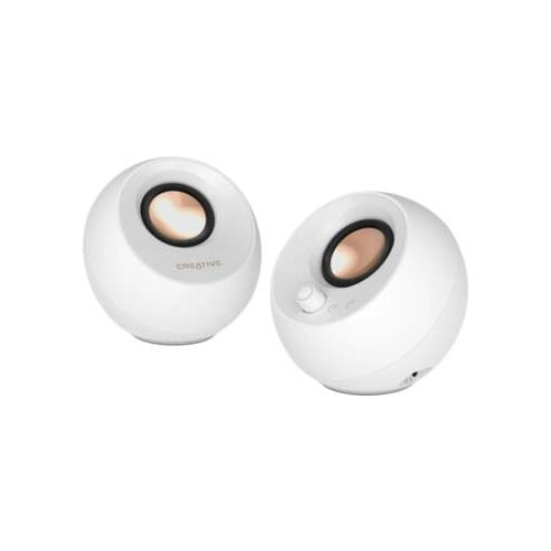 Zvočnik Creative Labs Pebble Pro beli, 2.0 stereo, Bluetooth, USB napajanje, RGB osvetlitev, 2x 30 W